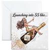 UNMOT Biglietto di auguri per il 55° compleanno, 14,5 x 14,5 cm, con busta
