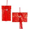 Hopzab 2 buste rosse in seta cinese, tasche tradizionali fortunate per Capodanno, matrimoni, regali e occasioni speciali, elegante tessuto di raso, design con elementi cinesi (bottone giada)