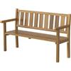 Panchina Da Giardino Da 2 Posti Legno Di Abete A Doghe, 150x57x93 Cm, Color Teak