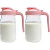 OunglyChoi Confezione da 2 bottiglie in vetro trasparente per latte materno da 900 ml, con brocca, a prova di perdite, a bocca larga, per latte materno, resistenti al calore o al freddo, adatte al congelatore