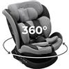 KidsZone Seggiolino Auto 0-36 kg Isofix - Seggiolino Auto Girevole 360° per 40-150 cm i-Size - Poggiatesta Regolabile, Cintura di Sicurezza a 5 Punti