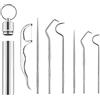 ZHIQIN Kit Stuzzicadenti in Acciaio Inox 7 Pezzi Strumenti per l'Igiene Orale | Stuzzicadenti Metallici con Gancio Filo Interdentale Portatile Strumenti per Pulizia Denti con Scatola per Casa e Viaggio