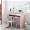 Dmora - Scrivania Dayton, Scrittoio per ufficio con ripiano, Tavolo da studio porta PC da ufficio o cameretta, Tavolo da studio, 90x54h79 cm, Rosa
