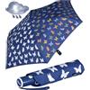 iX-brella Mini ombrello per bambini Safety Reflex, extra leggero, Farfalle automatiche, 93 cm, Ombrello tascabile per bambini con apertura e chiusura automatica