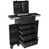 YIEMJS Valigetta cosmetica con 4 cassetti, per trucchi, parrucchieri, barbiere, con chiusura a chiave, grande beauty case per truccatori, parrucchieri, design delle unghie
