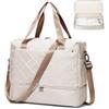 HPLQQ Borsone da Viaggio Donna Bagaglio a Mano Easyjet 45x36x20, Borsa Sportiva Borsone da Palestra con Scomparto per le Scarpe, Borsa da Weekend, Ospedale Parto, Danza,H01-Beige-Marrone