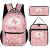 Amabery Set di 3 zaini con stampa leopardata personalizzata, zaino per computer portatile di grande capacità, per adulti, lavoro e viaggio, Leopardo 06, standard, Casual