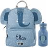 Upstitch Studio Trixie: Zaino e Borraccia per Bambini, per l'Asilo e Chitarra, Personalizzato con Nome, Elefante, Set: Rucksack BIG + Flasche