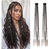 Generic Estensioni Dei Capelli Intrecciati Con Clip, Trecce Con Clip Da 2 Pezzi Con Perline E Ciondoli, Personalità E Moda For Giochi Di Ruolo E Styling Quotidiano(Dark Brown Mixed Light Brown)
