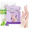 Yagaspantery 4 Paia Maschera Mani Guanti, Cura delle per Donne, Per Invecchiamento Secco Mani Screpolate(2 Lavender & 2 aloe vera)