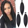 Cybelleza Treccine Capelli Extension Pre Stretched Braiding Hair Pre Allungato Stirato Yaki Professionale Africane Capelli Sintetici Lunghi Sintetici Afro Ombre Crochet 3 Ciocche 65cm Nero naturale