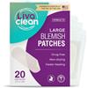 LivaClean 20CT Large Hydrocolloid Acne Patches - For Pore Spots Nose Face Cystic Pimple Zit Patch - Big Pimple Patches Hydrocolloid Bandages Strips Stickers Acne Patch XL Large