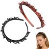 Zolara 2 Pezzi Cerchietti Per Capelli Con Fermagli, Fasce Per Capelli Con Clip, Cerchietti Con Clip, Forcina Per Acconciature Con Frangia, Per Capelli Lunghi, Corti, Spessi (Rosso, Nero)