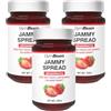GymBeam Marmellata Senza Zucchero Jammy Spread - Sapore di Frutti di Bosco, Facile da Spalmare, Con Pezzi di Frutta, Ideale per Perdita di Peso (220 g (3er pack), Strawberry)