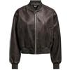 ONLY Onljane - Bomber da donna in finta pelle, marrone cioccolato, XS