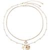 Lameybrt, collana con conchiglia, choker, collana da donna, collana surfista, collana etnica con conchiglia, collana boho, gioielli, choker, collana con conchiglia bianca (Conchiglia 18 Golden Shell)