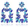 EVER FAITH Orecchini da donna con strass rettangolari da appendere con cristallo glitter alla moda, alla moda, grandi, geometrici, ideali come regalo per matrimoni, feste, gioielli, Cristallo