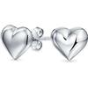 Bling Jewelry Orecchini a Perno a Forma di Cuore Piccolo per Donne per Fidanzata Lucidati in Argento Sterling .925 8MM