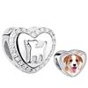 Gaosh Cuore Ciondolo Charms 925 Argento Sterling Charms Personalizzata con Foto per Bracciale Collana Regalo Donna Mamma Nonna