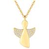 Jrêveinfini Angelo Custode Collana Bambina Ragazza Donna Oro Argento 925, Collana Angelo Portafortuna Donna Amicizia Mamma e Figlia, Regalo Comunione Battesimo Cresima Donna Compleanno Bambina Mamma