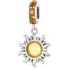 NewL Ciondolo a forma di sole opale in argento Sterling 925 con ciondolo a forma di sole per donne braccialetto e braccialetto abbagliante pietra sole perline gioielli