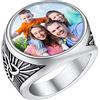 FaithHeart Anello Personalizzato con Foto Nome Testo Auguri Desiderio Nodo Celtico/Croce/Scudo in Colore Argento/Nero/18K Oro Placcato Alta qualità Antiallergico