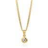 OROVI Ciondolo Donna Oro Giallo 14KT con catena Argento 925 placcata oro 18kt Collana con Ciondolo Punto Luce con Diamante taglio brillante 0,10 ct 45 cm, in astuccio portagioie