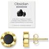 J.Endéar Ossidiana e madreperla orecchini in argento 925 per donne, con pietre naturali AAA, ipoallergenici e senza nichel, regalo con scatola e carta di significato