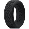 King Will Fedi nuziali in silicone per uomini e donne, interno sottile con motivo a cuore, anello di fidanzamento in gomma nero/blu/blu menta/grigio, larghezza 8 mm, spessore 2,2 mm, R 1/2, Silicone