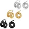 KWUNCCI Orecchini a pressione per cheloidi 10 mm orecchini a spirale avvolti in filo orecchini a clip in acciaio inossidabile orecchini non forati polsini per orecchie finto anello naso cerchio finto