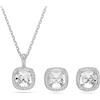 Swarovski Una Angelic Set, Taglio Cuscino, Bianco, Placcato Rodio