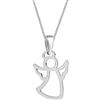 Goldene Hufeisen Ciondolo con angelo custode + catena in vero argento 925 per bambini, donna, ragazza, angelo, battesimo, 38 cm