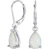 Bling Jewelry Pietra Preziosa Semplice Bianco Arancione Opale Creato Opale Solitario 7Mm A Forma Di Pera Pendenti Goccia Orecchini Per Donne Adolescenti Placcati In Oro Giallo 14K .925 Argento