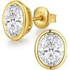 Miaofu Orecchini Diamante Donna Orecchino Diamanti Anello Zirconi Argento Brillantino Orecchino Uomo Orecchini Bianco Zirconi E765-5