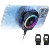 Black Shark Enfriador magnético para teléfono Black Shark 5 Pro: 18 LED RGB direccionables, empuñadura desmontable, ventilador termostático controlado por aplicación para iPhone MagSafe/Android/iPad
