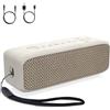 JUOVI ZS300 Cassa Bluetooth Portatile 6.0, Audio Stereo Hifi, 24 Ore Di Riproduzione, Impermeabile Ip68, Accoppiamento Tws, Supporto Scheda Tf E Ingresso Aux Da 3,5 Mm (Standard, Bianco)