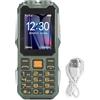 Zunate Telefono Cellulare Robusto 4G, Telefono Sbloccato da 2,6 Pollici per Anziani, Pulsanti Grandi, Caratteri Grandi, Icone Grandi, Doppia Torcia LED, Volume Alto, Doppia SIM, Doppio
