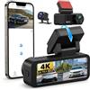 CAMECHO 2 Telecamera Dashcam per auto con anteriori e posteriori 4K+2K con ADAS e Monitoraggio del parcheggio, schermo IPS da 3,16'' GPS, Registrazione in loop, Visione Votturna, Sensore G, WiFi (APP)