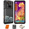 RUGONE Xever 7 Pro Cellulare, 5G con Batteria Sostituibile (2×5550mAh) AI Telefono 64MP Visione Notturna + Termocamera 24GB+512GB/SD-2TB, Android 15 Rugged Smartphone 6.67 120Hz AMOLED, E-SIM Nero