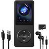 Syluxa Lettore MP3 Bluetooth 5.3 32 GB, lettore MP3 MP4 portatile con altoparlante HD, lettore musicale senza perdita HiFi 70H Autonomia, MP3 Bambino Adulto Sport, Supporto Micro SD, Nero