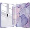 FINTIE Custodia per iPad Air 3a Generazione 10.5 2019 / iPad Pro 10.5 2017 - [Built-in Pencil Holder] Antiurto Sottile Case Posteriore Trasparente Cover con Auto Sveglia/Sonno, Lilla Marble