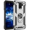 KOUYI Cover Samsung Galaxy A8 2018,Custodia 360° Girevole Regolabile Ring Armor Bumper TPU Case Magnetica Supporto Silicone Custodie per Samsung Galaxy A8 2018 (Argento)