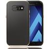 NALIA Custodia Carbonio compatibile con Samsung Galaxy A3 2017, Slim Silicone Cover Protettiva Sottile con Bordi Effeto Metallo per Cellulare Bumper Telefono Protezione Case, Colore:Gold Oro