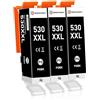 SINOPRINT PGI530 PGBK Cartucce d'inchiostro Compatibili con Canon PGI-530XXL 530XXL PGI530 per Pixma TS8750 TS8751 TS-8750 TS-8751(3 PGBK)