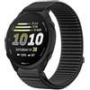 GIOPUEY Cinturini Compatibile con Garmin Forerunner 170, Nylon Traspirante Sport Loop Cinturino in Morbido Nylon Intrecciato Strap Band - Black