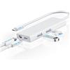 BolAAzuL USB C a Mini DisplayPort Adattatore multiporta, hub 4 in 1 di tipo C con 1xMini DP + 2xUSB 2.0 + 1xporta di ricarica (tipo C), 4K 60 Hz/65W PD/DP ALT Mode (non per monitor Thunderbolt 1/2)
