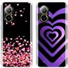 SEHEYA 2 Pezzi Custodia per Xiaomi Redmi 13C / Poco C65 Cover Aesthetic Disegni Fantasia Silicone Bumper Case Ultra Sottile TPU Morbido Antiurto Protettiva Custodie, Nero Viola Cuore