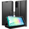 Eirltiy Cover per Samsung Galaxy A27 5G Portafoglio Pelle PU Premium, Custodia Scomparti Carte Antiurto Protettiva Case con 1 Vetro Temperato, Nero