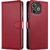 JUNETOP Cover per OPPO A5 Pro (5G/4G), Custodia a Libro Rosso
