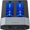 ORICO Alloggiamento per SSD M.2 NVMe da 20 Gbps, Docking Station M.2 NVMe a Aoppio Alloggiamento, Dock NVMe Senza Attrezzi per SSD PCIe NVMe con Chiave M, Supporta la Clonazione Offline e UASP